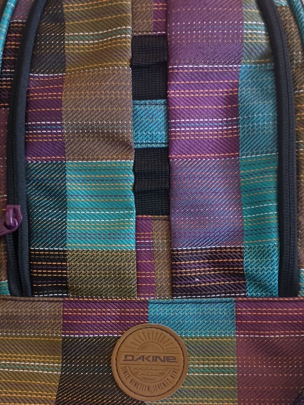 Dakine Multicolor Plaid Mini Backpack - Teal, Purple & Brown - Picture 2 of 4
